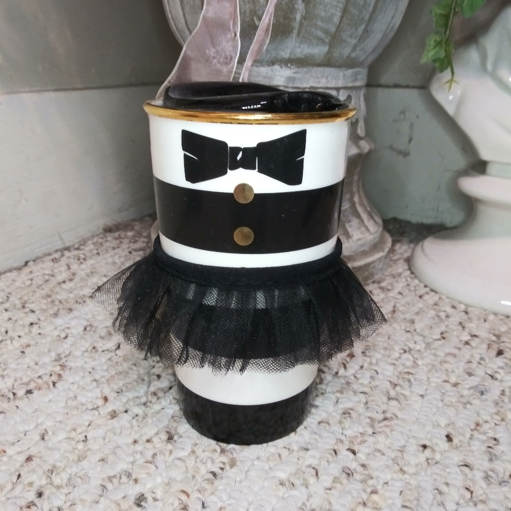 Starbucks 2013 Alice & Olivia Limited Edition Tuxedo Tutu Coffee Travel Mug